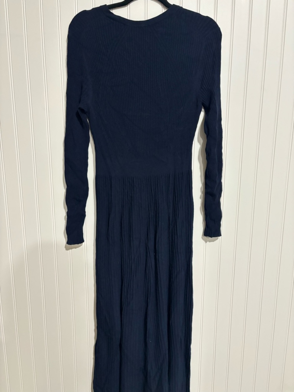 Ann Taylor Navy Ribbed Long-Sleeve Maxi Dress - Picture 9 of 9